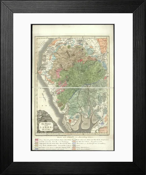 Framed Print : District of the Lakes (Otley, 1837) Framed Print : District of the Lakes (Otley, 1837)