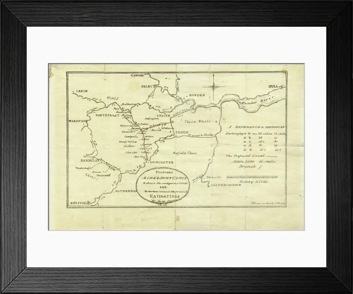 Framed Print : Plan of the Proposed Aire and Dunn Canal Framed Print : Plan of the Proposed Aire and Dunn Canal