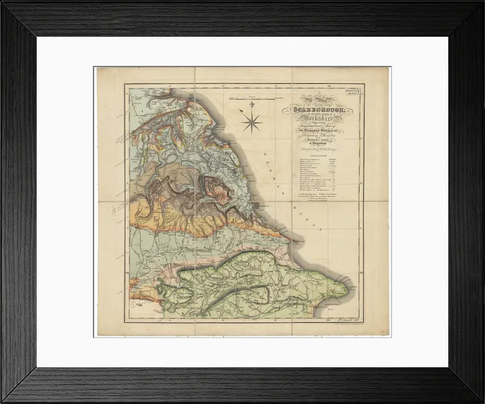 Framed Print : Geological map of Scarborough (Smith, 1831) Framed Print : Geological map of Scarborough (Smith, 1831)