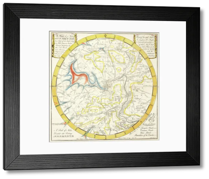 Framed Print : Reconstruction of William Smith's Geological Map of Bath Framed Print : Reconstruction of William Smith's Geological Map of Bath