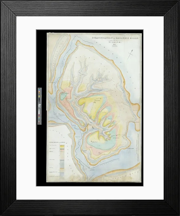 Framed Print : Stratification in Hackness Hills (Smith, 1832)