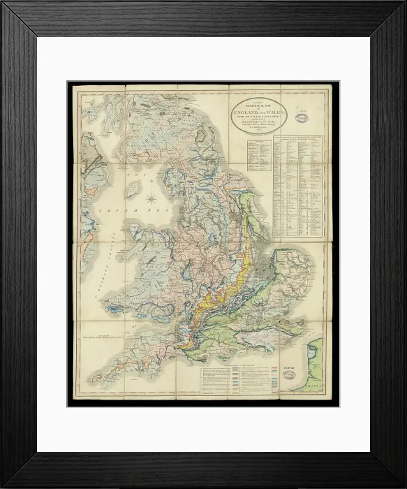 Framed Print : A New Geological Map of England and Wales Framed Print : A New Geological Map of England and Wales