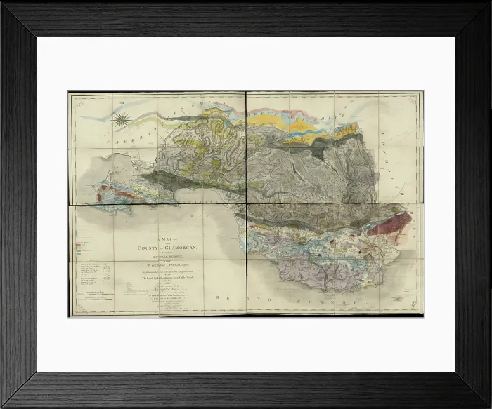 Framed Print : Geological map of Glamorgan (Greenough / Smith 1799-1818) Framed Print : Geological map of Glamorgan (Greenough / Smith 1799-1818)