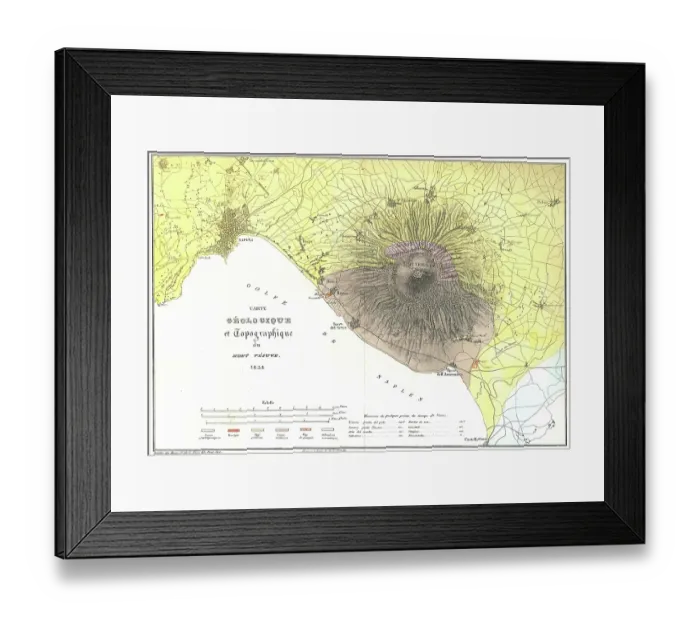 Framed Print : Carte geologique et topographique du Mont Vesuve Framed Print : Carte geologique et topographique du Mont Vesuve