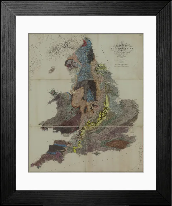 Framed Print : Geological Map of England and Wales [1839] 2nd edition