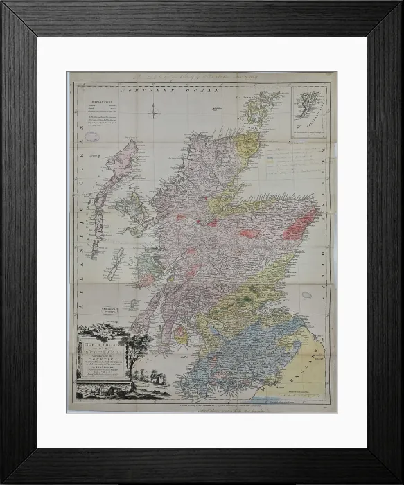 Framed Print : First Geological Map of Scotland [1808]