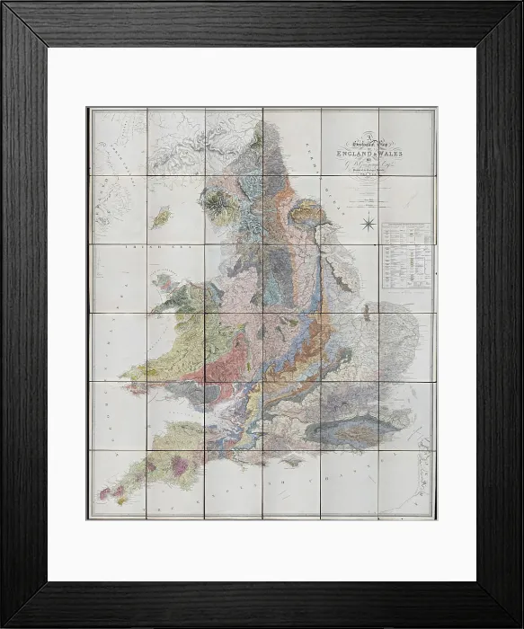 Framed Print : Geological Map of England and Wales (1820) 1st edition Framed Print : Geological Map of England and Wales (1820) 1st edition