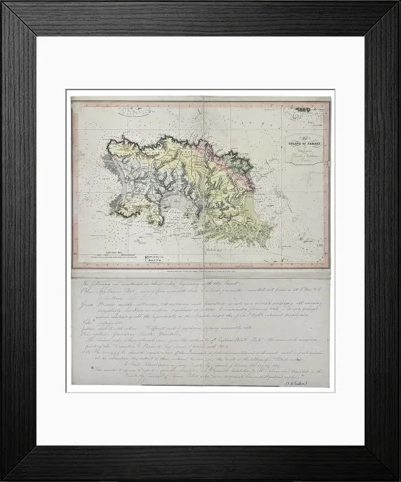 Framed Print : First geological map of Jersey [c.1828]