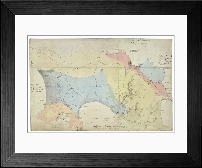 Framed Print : Draft of the first geological map of Jersey [c.1828]