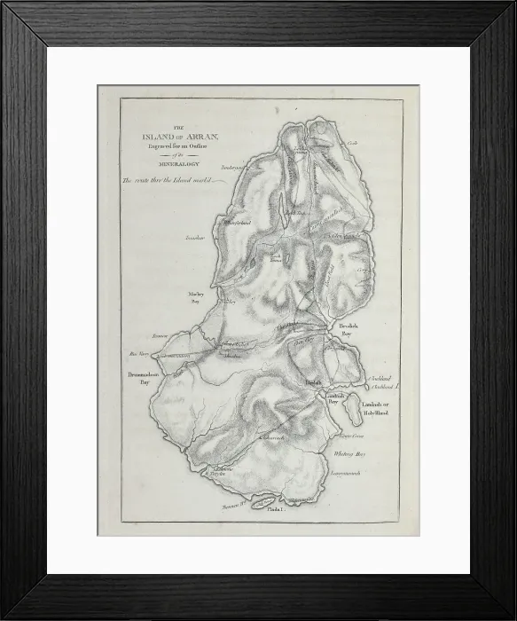 Framed Print : Island of Arran engraved for an outline of its mineralogy Framed Print : Island of Arran engraved for an outline of its mineralogy