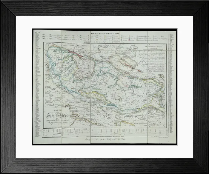 Framed Print : Geognostic map of the Harz Mountains (1832) Framed Print : Geognostic map of the Harz Mountains (1832)