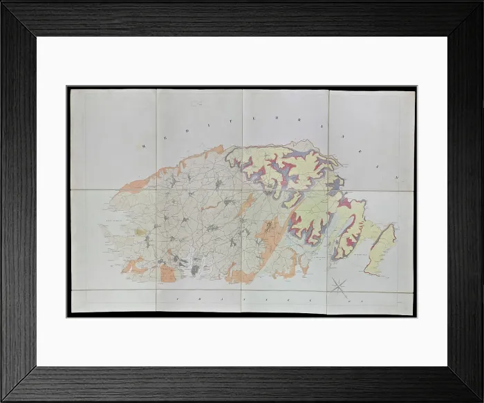 Framed Print : Geological map of Malta (1856) Framed Print : Geological map of Malta (1856)