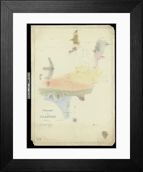 Framed Print : Chart of Sarawak, Borneo (1846) Framed Print : Chart of Sarawak, Borneo (1846)