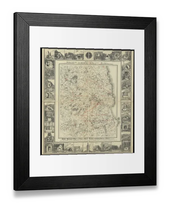 Framed Print : Hydrogeological map of Alnwick and its neighbourhood Framed Print : Hydrogeological map of Alnwick and its neighbourhood