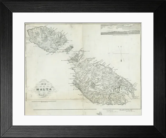 Framed Print : Map of Malta and its dependencies (Brocktoff 1838) Framed Print : Map of Malta and its dependencies (Brocktoff 1838)