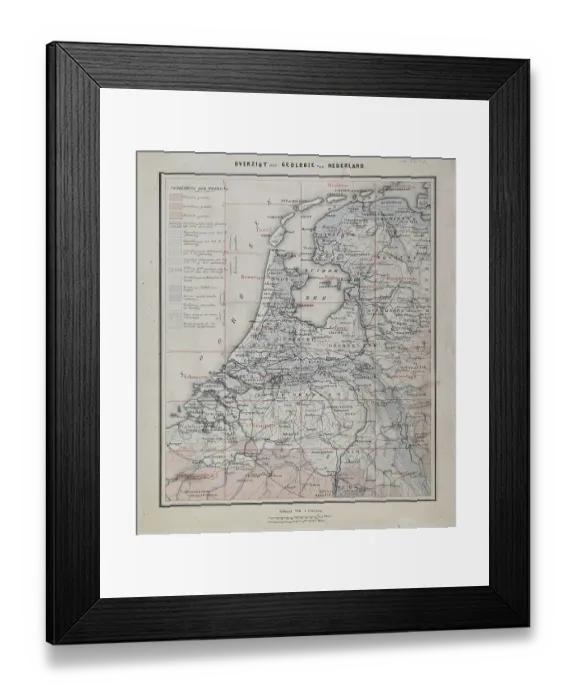 Framed Print : Overzigt der Geologie van Nederland (Staring 1860) Framed Print : Overzigt der Geologie van Nederland (Staring 1860)