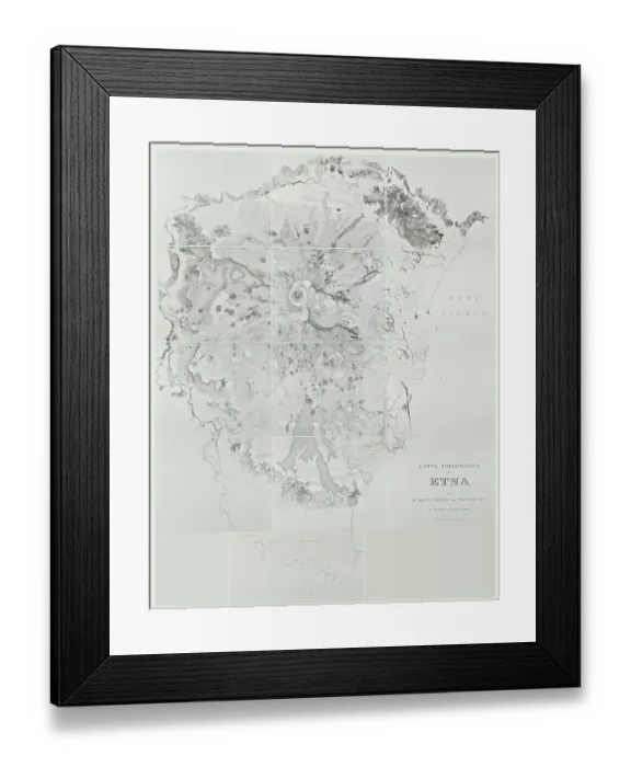 Framed Print : Carta topographica dell Etna (Waltershausen 1836-1843) Framed Print : Carta topographica dell Etna (Waltershausen 1836-1843)