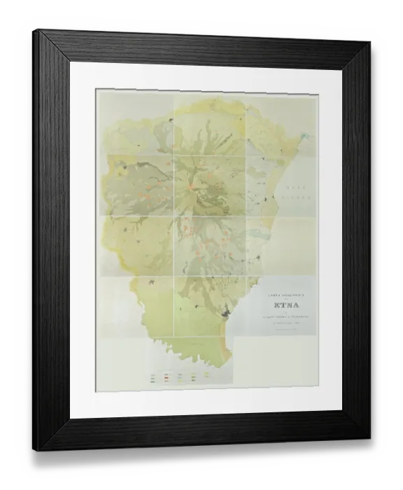Framed Print : Carta geologica dell Etna (Waltershausen 1836-1843) Framed Print : Carta geologica dell Etna (Waltershausen 1836-1843)