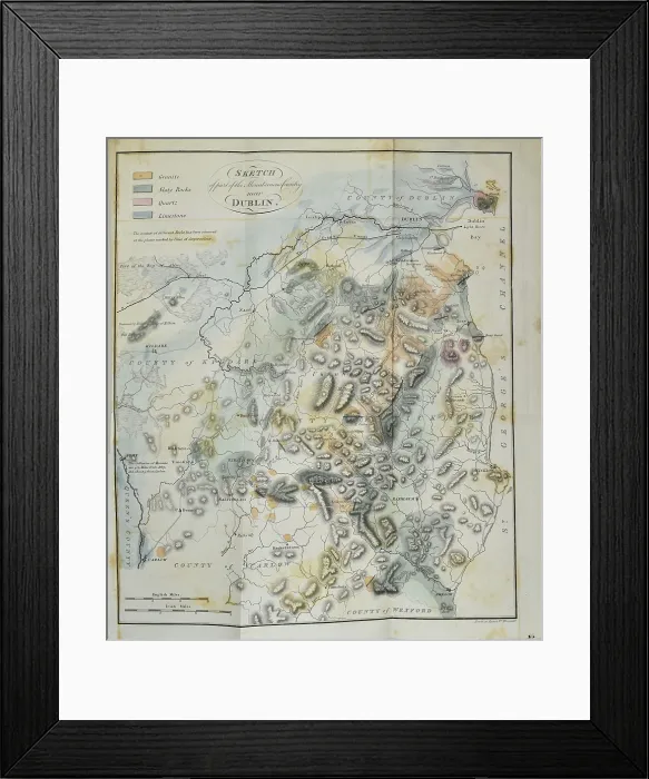 Framed Print : Mineralogical map of Dublin (Stephens 1812) Framed Print : Mineralogical map of Dublin (Stephens 1812)