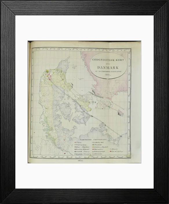 Framed Print : First geological map of Denmark (Forchhammer 1835) Framed Print : First geological map of Denmark (Forchhammer 1835)