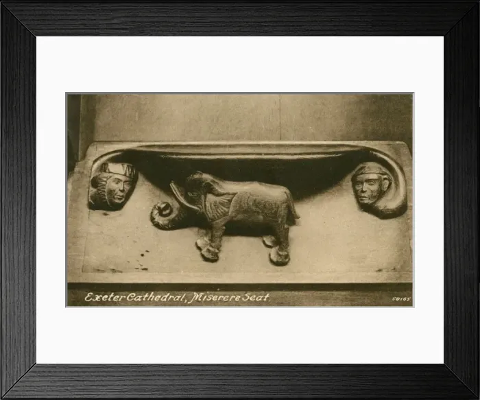 Framed Print : Carved Misericord seat - Exeter Cathedral Framed Print : Carved Misericord seat - Exeter Cathedral