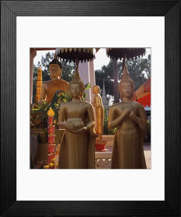 Framed Print : Golden statues at Wat Si Saket, Vientiane, Laos Framed Print : Golden statues at Wat Si Saket, Vientiane, Laos