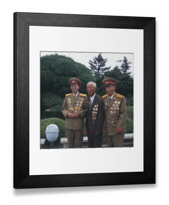 Framed Print : War veterans in Pyongyang, North Korea Framed Print : War veterans in Pyongyang, North Korea