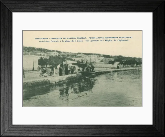 Framed Print : Kefalonia - French Seaplane on the Quay Framed Print : Kefalonia - French Seaplane on the Quay