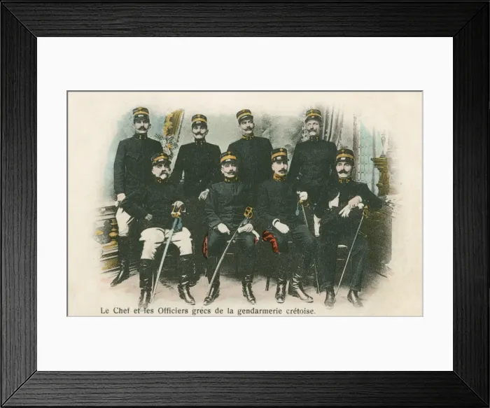 Framed Print : The Chief and Officers of the Cretan Police, Greece Framed Print : The Chief and Officers of the Cretan Police, Greece