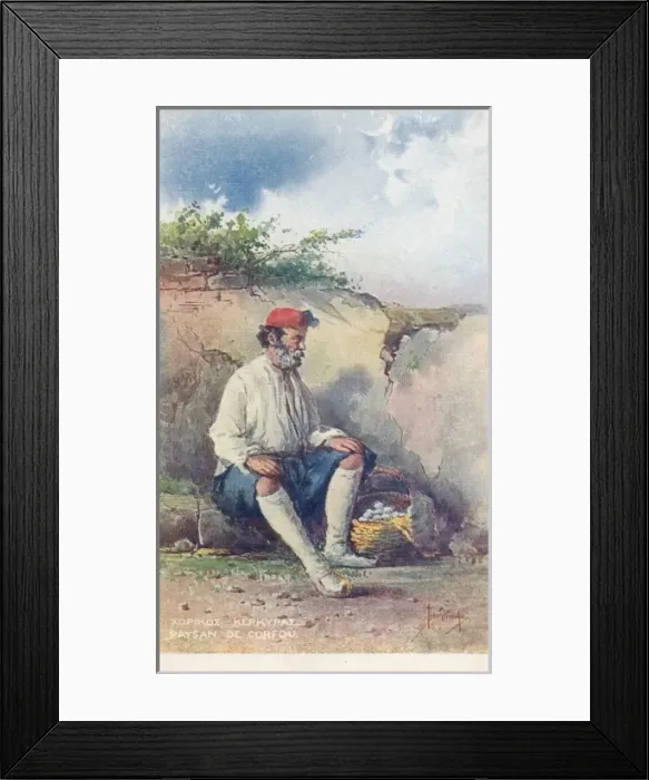 Framed Print : Typical Country Man of Corfu, Greece Framed Print : Typical Country Man of Corfu, Greece