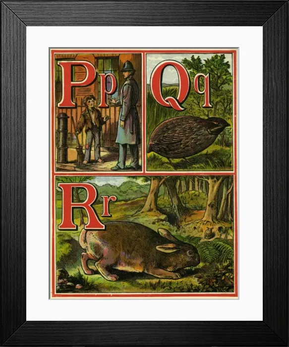 Framed Print : Anon. Warne alphabet 1875. PQR Framed Print : Anon. Warne alphabet 1875. PQR