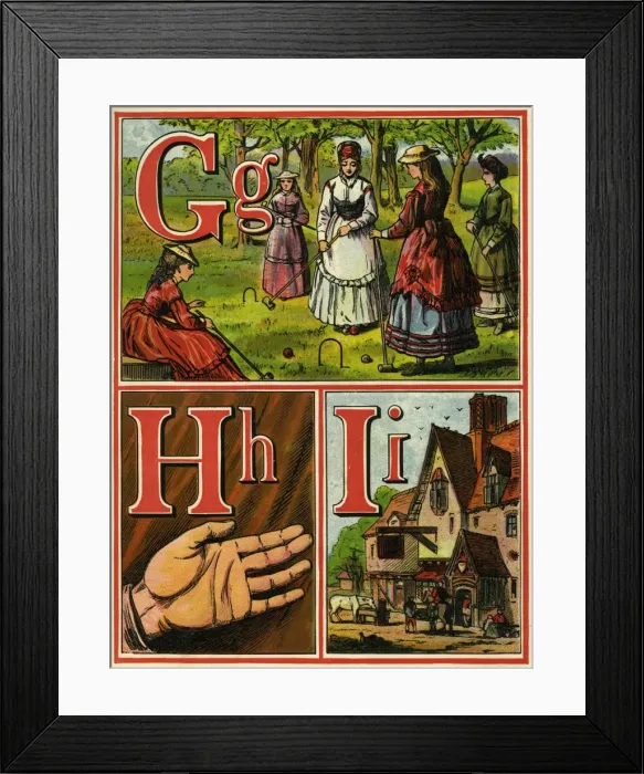 Framed Print : Anon. Warne alphabet 1875. GHI Framed Print : Anon. Warne alphabet 1875. GHI