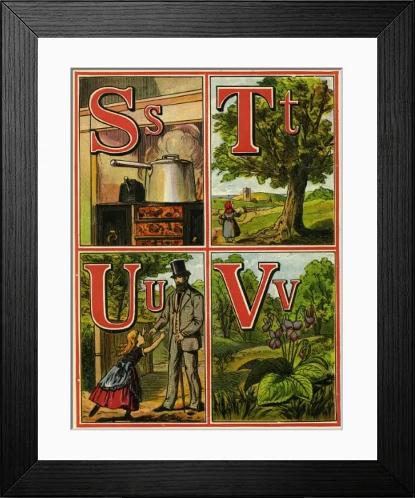Framed Print : Anon. Warne alphabet 1875. STUV Framed Print : Anon. Warne alphabet 1875. STUV