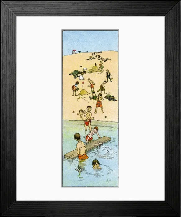 Framed Print : Seaside frolics by John Hassall Framed Print : Seaside frolics by John Hassall