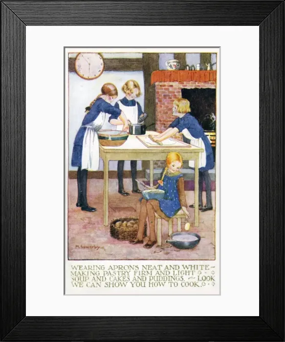 Framed Print : Cookery by Millicent Sowerby Framed Print : Cookery by Millicent Sowerby