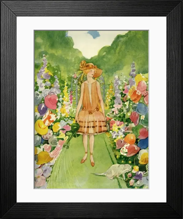 Framed Print : Girl in a garden Framed Print : Girl in a garden