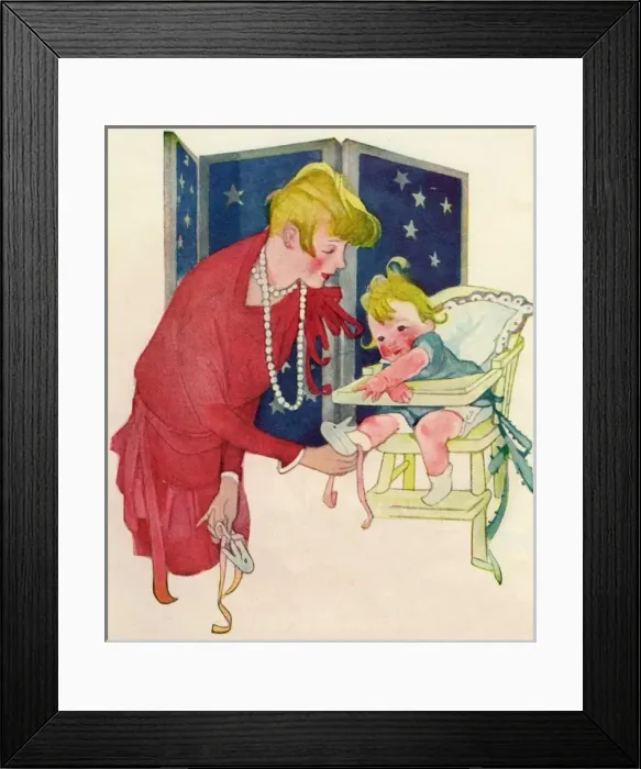Framed Print : Baby in high chair Framed Print : Baby in high chair