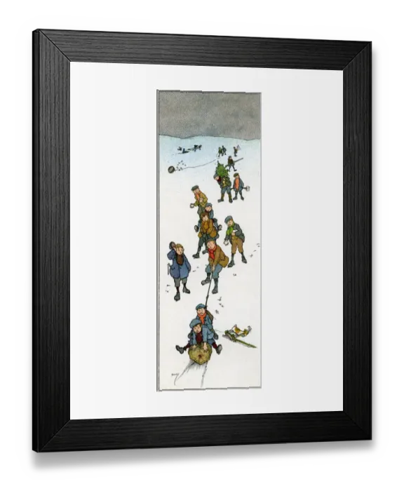 Framed Print : The Yule Log by John Hassall Framed Print : The Yule Log by John Hassall