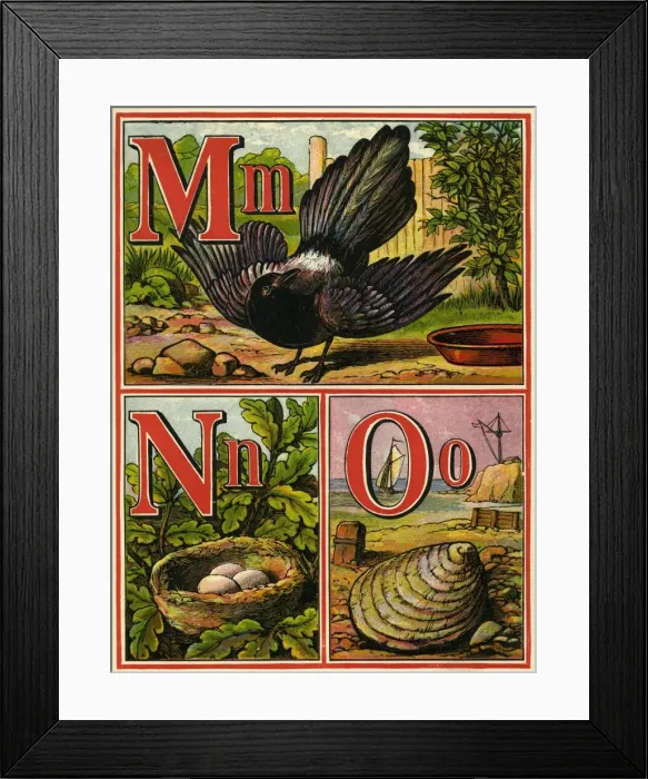 Framed Print : Anon. Warne alphabet 1875. MNO Framed Print : Anon. Warne alphabet 1875. MNO