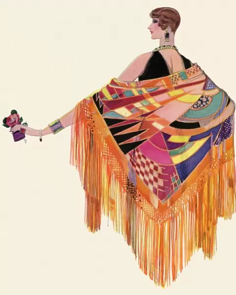 Woman in exotic shawl