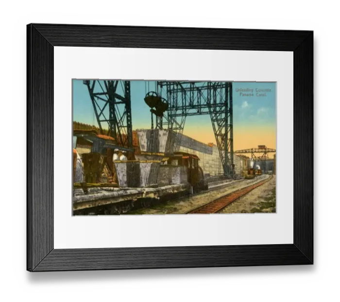 Framed Print : Unloading Concrete, Panama Canal Framed Print : Unloading Concrete, Panama Canal