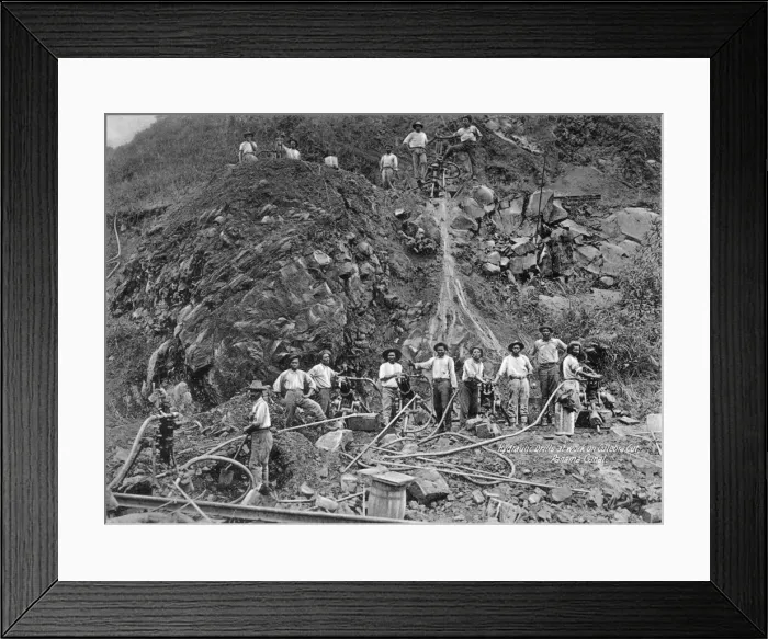 Framed Print : Hydraulic drills at work on Culebra Cut Framed Print : Hydraulic drills at work on Culebra Cut