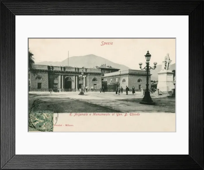 Framed Print : Spezia - Royal Arsenal and Monument to General Chiodo Framed Print : Spezia - Royal Arsenal and Monument to General Chiodo