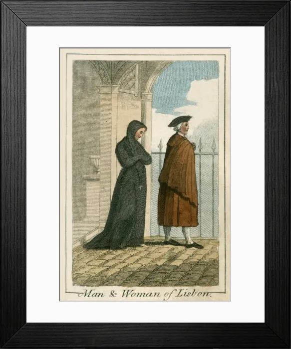 Framed Print : Man and Woman of Lison, Portugal Framed Print : Man and Woman of Lison, Portugal