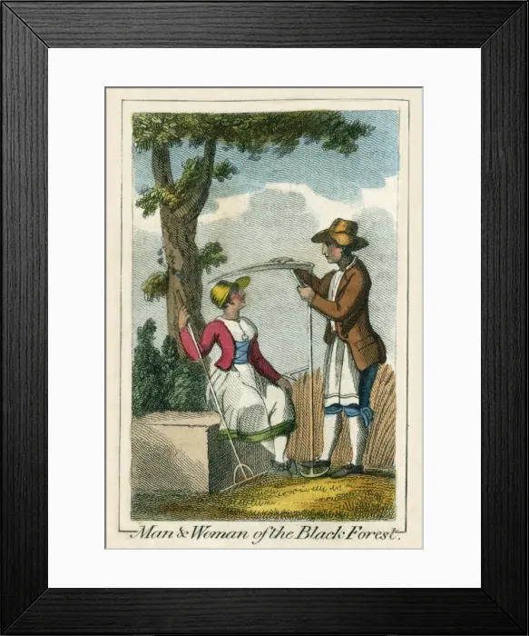 Framed Print : Man and woman of the Black Forest Framed Print : Man and woman of the Black Forest
