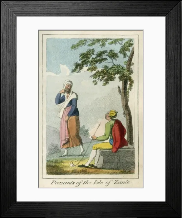 Framed Print : Peasants from Zakynthos, Greece Framed Print : Peasants from Zakynthos, Greece