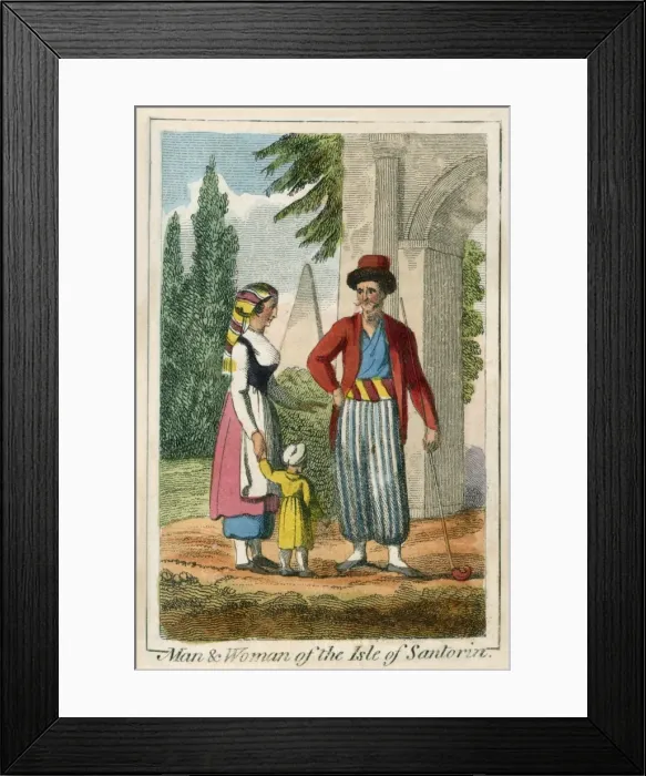 Framed Print : A man and woman from the Island of Santorini Framed Print : A man and woman from the Island of Santorini