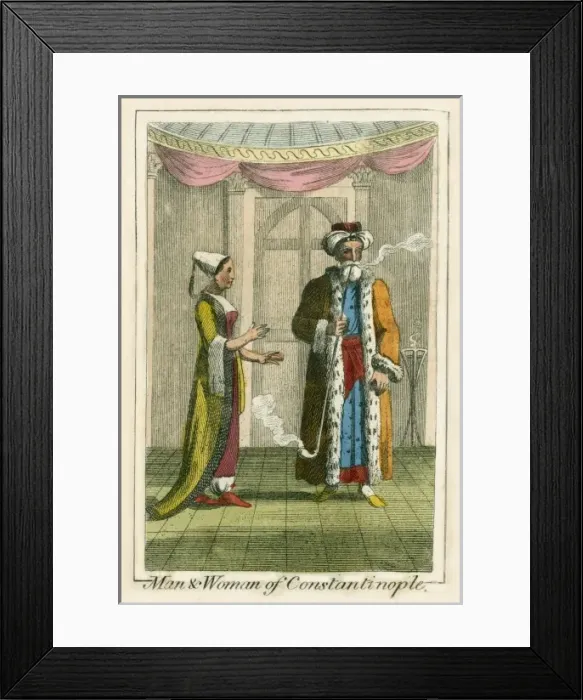 Framed Print : Turkish Man and Woman from Constantinople Framed Print : Turkish Man and Woman from Constantinople