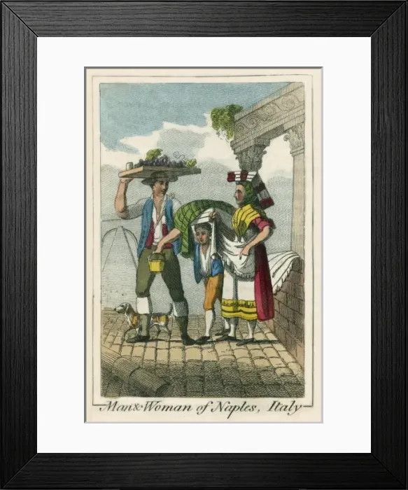 Framed Print : A man and woman of Naples, Italy Framed Print : A man and woman of Naples, Italy