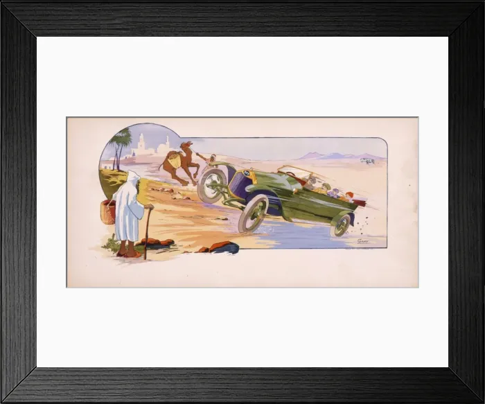 Framed Print : DFP car speeding through the desert Framed Print : DFP car speeding through the desert